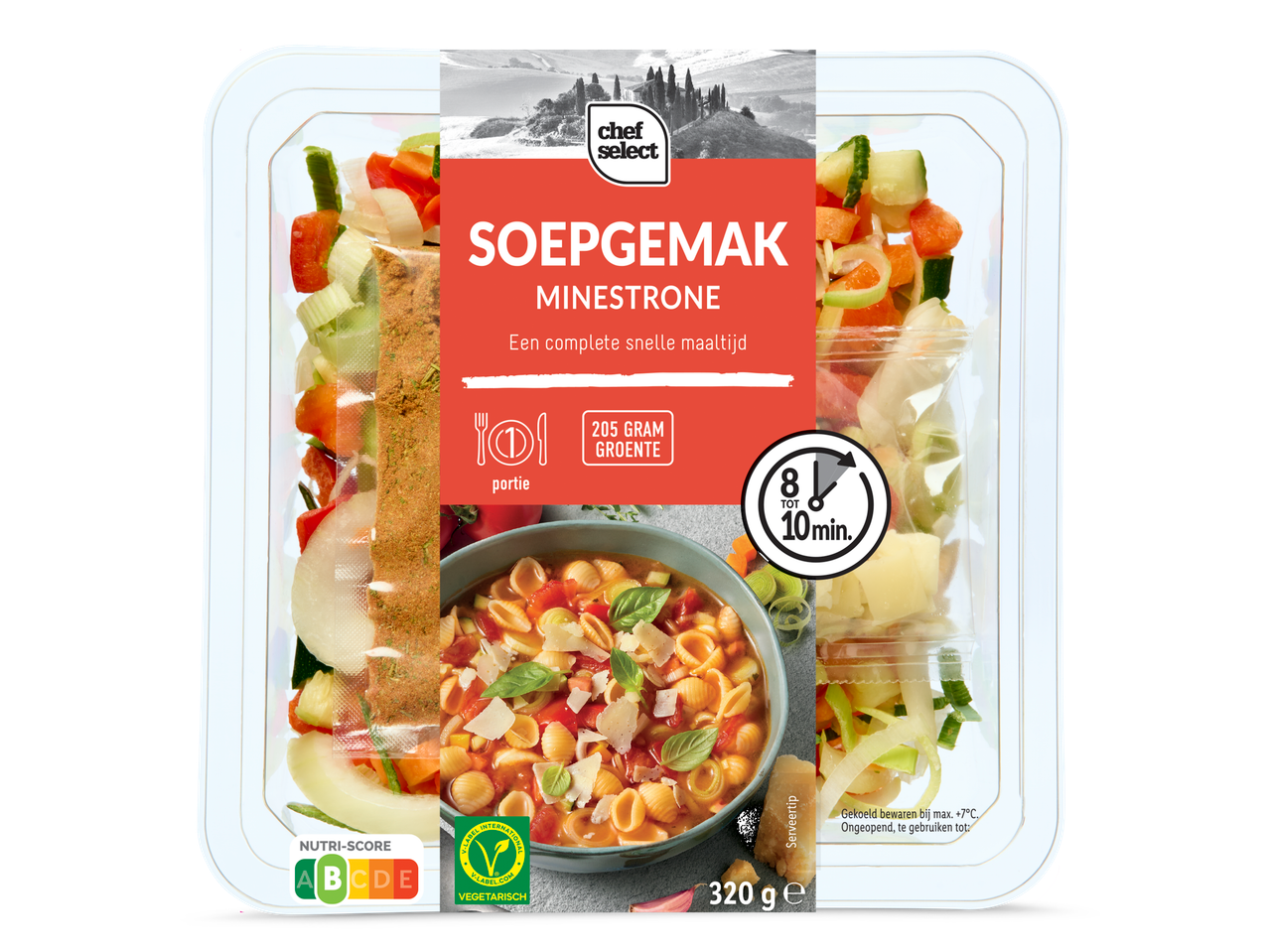 Chef Select Minestrone: pasta, groenten en kruiden voor een snelle soep.