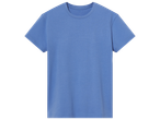 T-shirt bleu uni à manches courtes et col rond