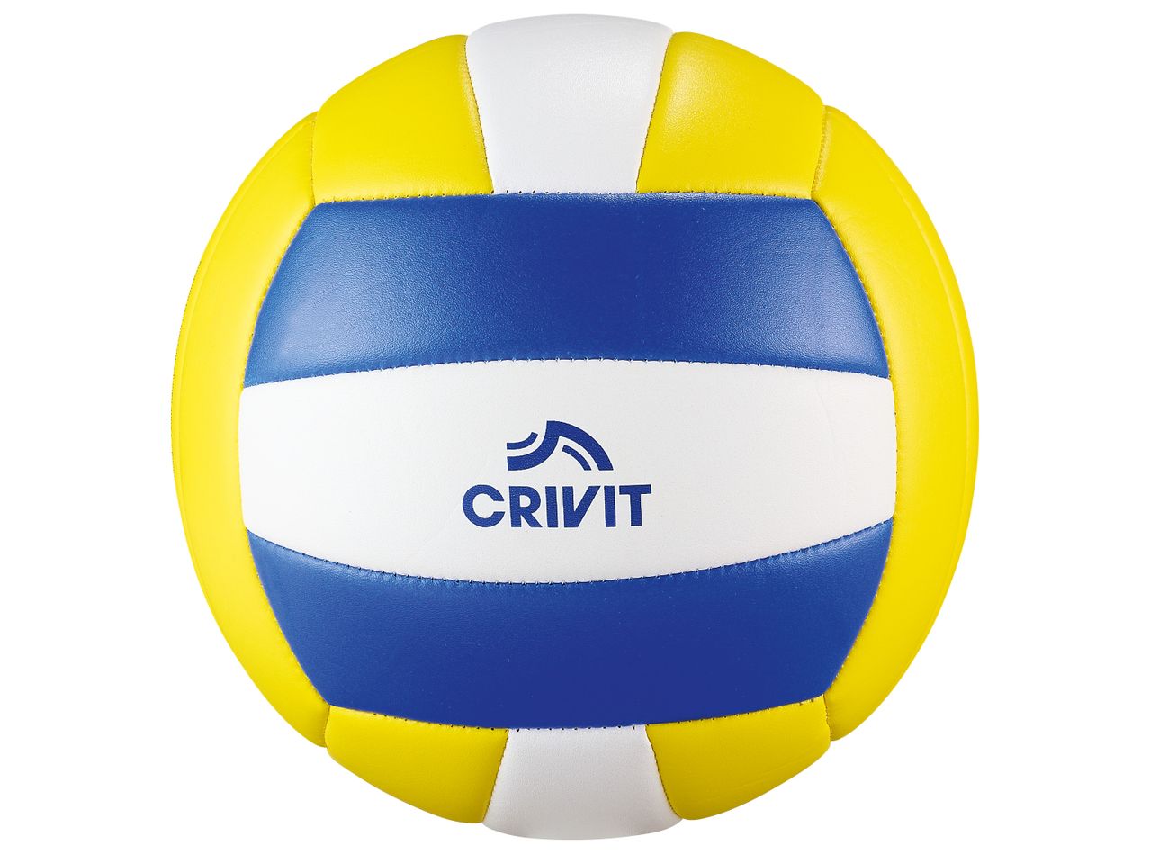 Жълто-бяло-синя волейболна топка Crivit.