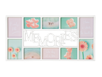 Multi-photo frame with hearts, flowers, and inspirational quotes.