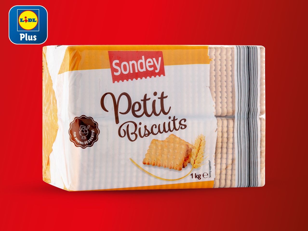 Pakiranje keksa Sondey Petit Biscuits (1 kg) iz Lidla Plus.