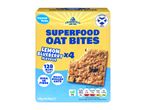 Crownfield Superfood Oat Bites, lemon blueberry flavour, whole rolled oats.