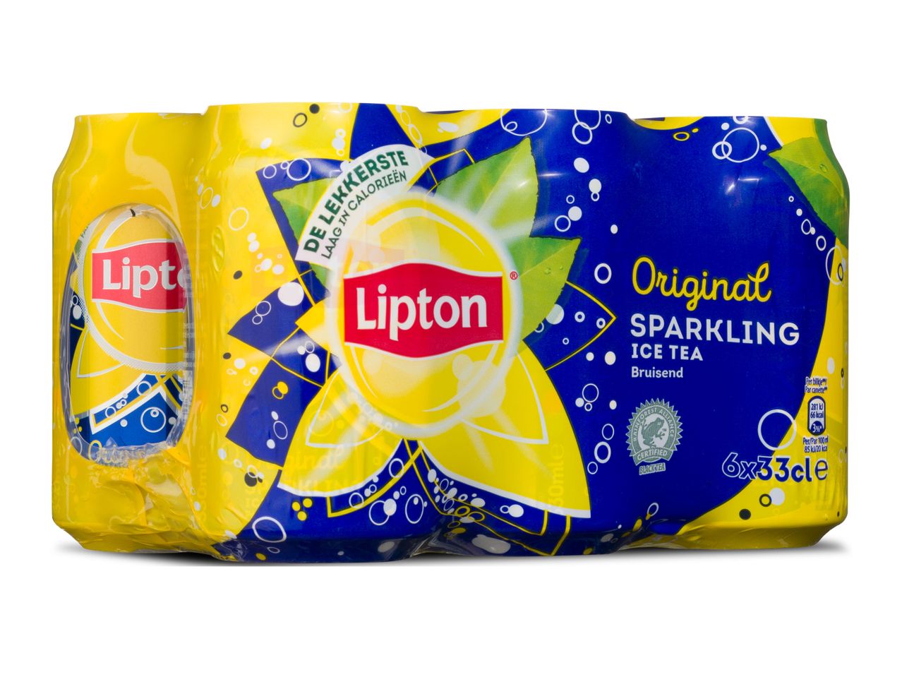 Lipton: 6 blikjes originele sprankelende ijsthee.