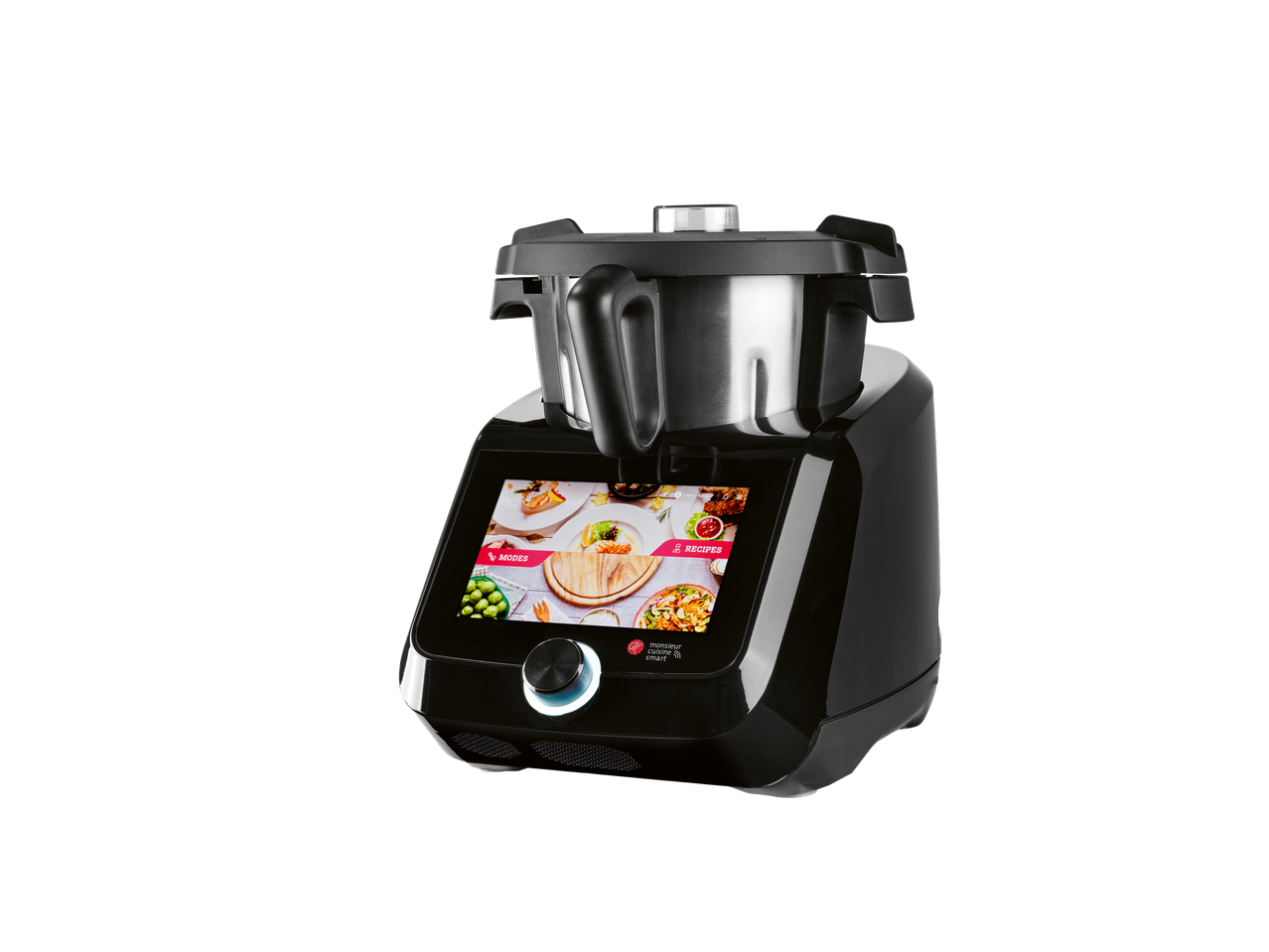 SILVERCREST® KITCHEN TOOLS Monsieur Cuisine Smart Küchenmaschine, schwarz, mit Touchscreen.
