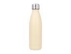 Beige insulated stainless steel water bottle with a silver cap