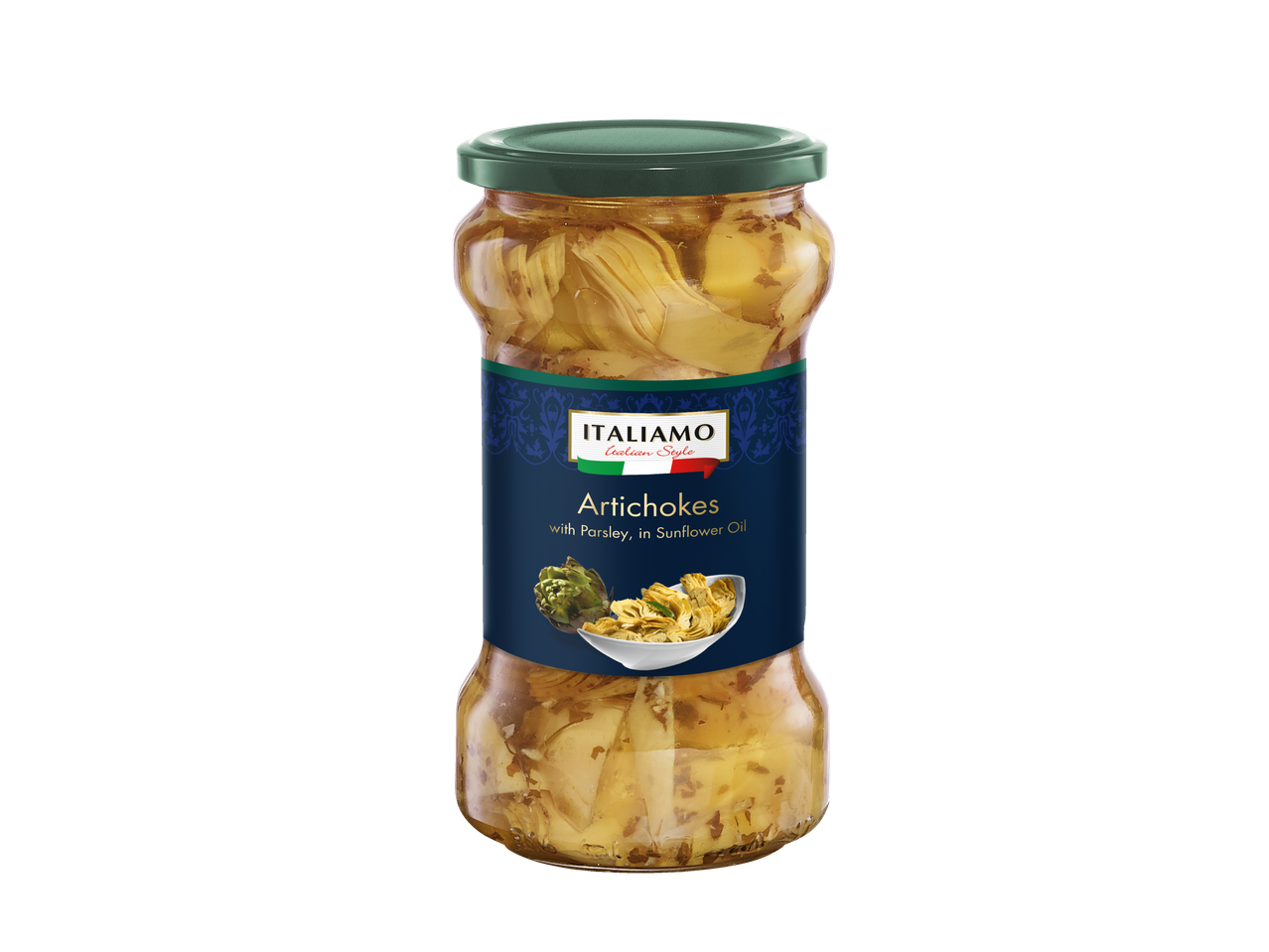 ITALIAMO olasz stílusú, petrezselymes napraforgóolajban eltett articsóka.