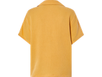 Camisa amarela de manga curta, vista traseira.