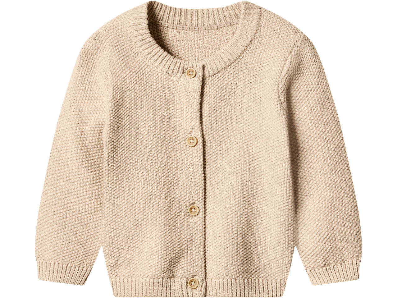 LUPILU beež kootud kampsun beebidele nööpidega.