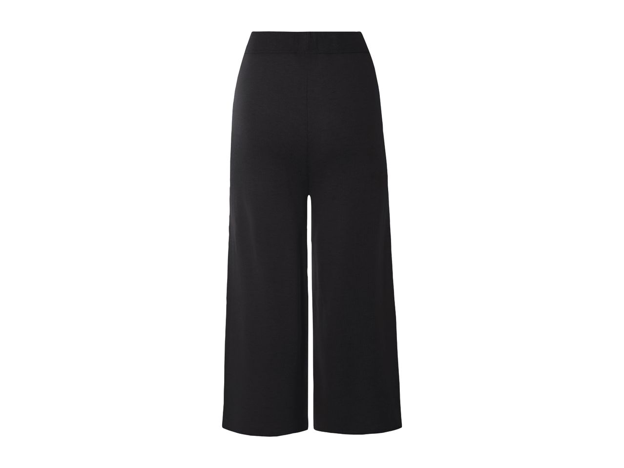 Black wide-leg trousers with an elastic waistband