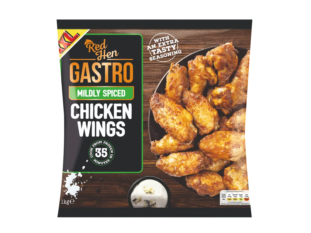 Red Hen Gastro mildly spiced chicken wings.