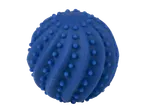 Balle de massage bleue avec des picots, idéale pour la relaxation musculaire.