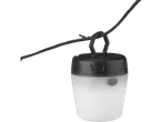 Portable LED lantern hanging from a branch.