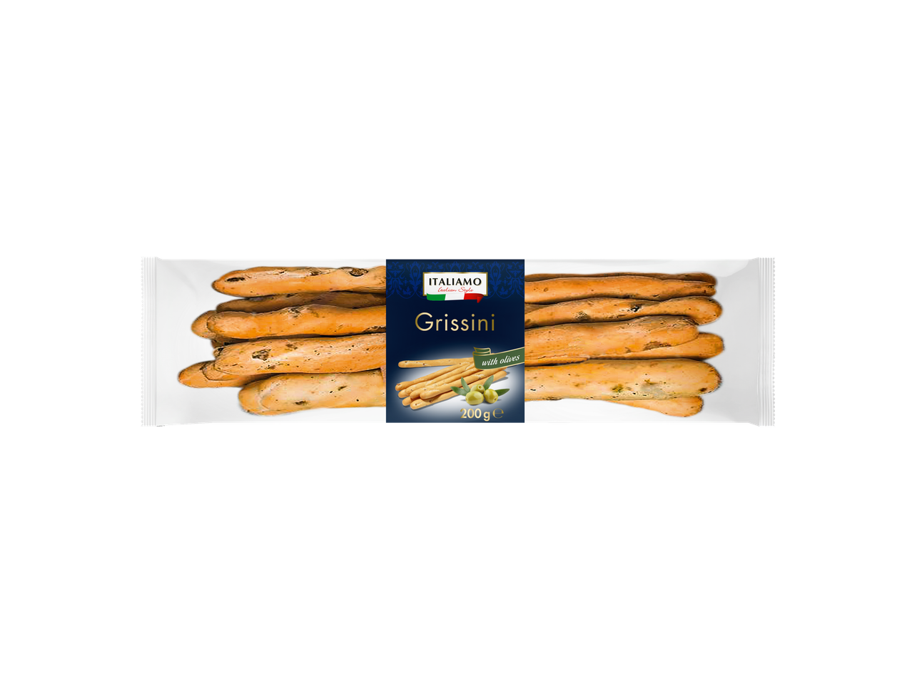 Italiamo grissini met olijven, 200g.