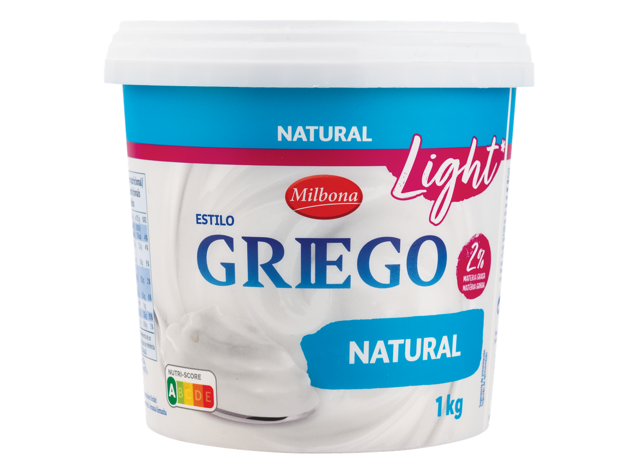 Iogurte grego light Milbona, 1kg.