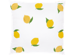 Livarno Water-Resistant Outdoor Cushion with a white background and a repeating lemon pattern.