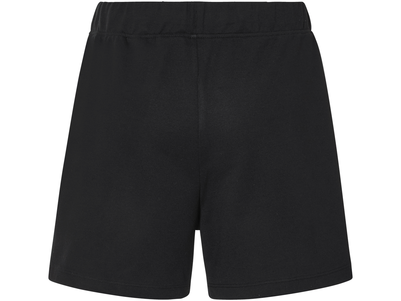 Shorts pretos de algodão com cintura elástica.
