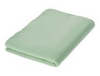 Folded light green fleece blanket with stitched edges