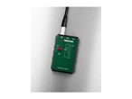 A Parkside cable tester master with BNC, RJ45, and RJ11 ports, and a power switch, on a metallic surface.