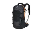 Black and orange hiking backpack with multiple straps and compartments