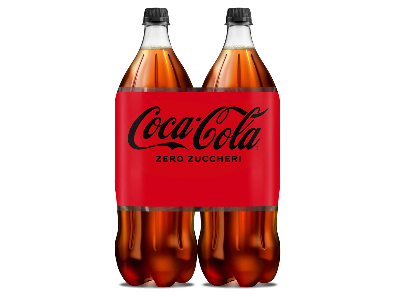 Due bottiglie da 2 litri di Coca-Cola Zero Zuccheri.