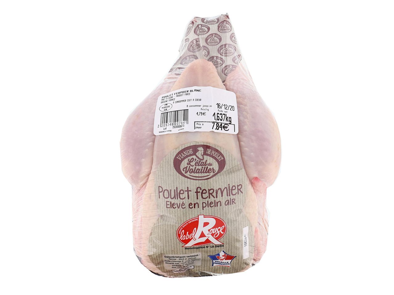 Poulet fermier L'Étal du Volailler Label Rouge.