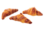 Três croissants crocantes.