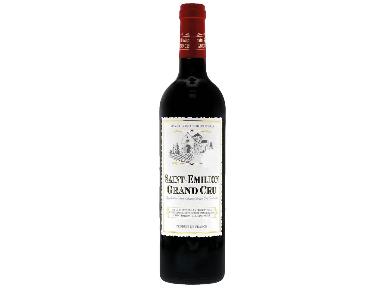 Bouteille de vin Saint-Emilion Grand Cru.