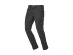 Dunkelgraue Herren-Cargohose mit Seitentasche und rotem Etikett