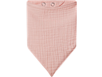 Bavetă roz din muselină pentru bebeluși cu închidere cu capse
