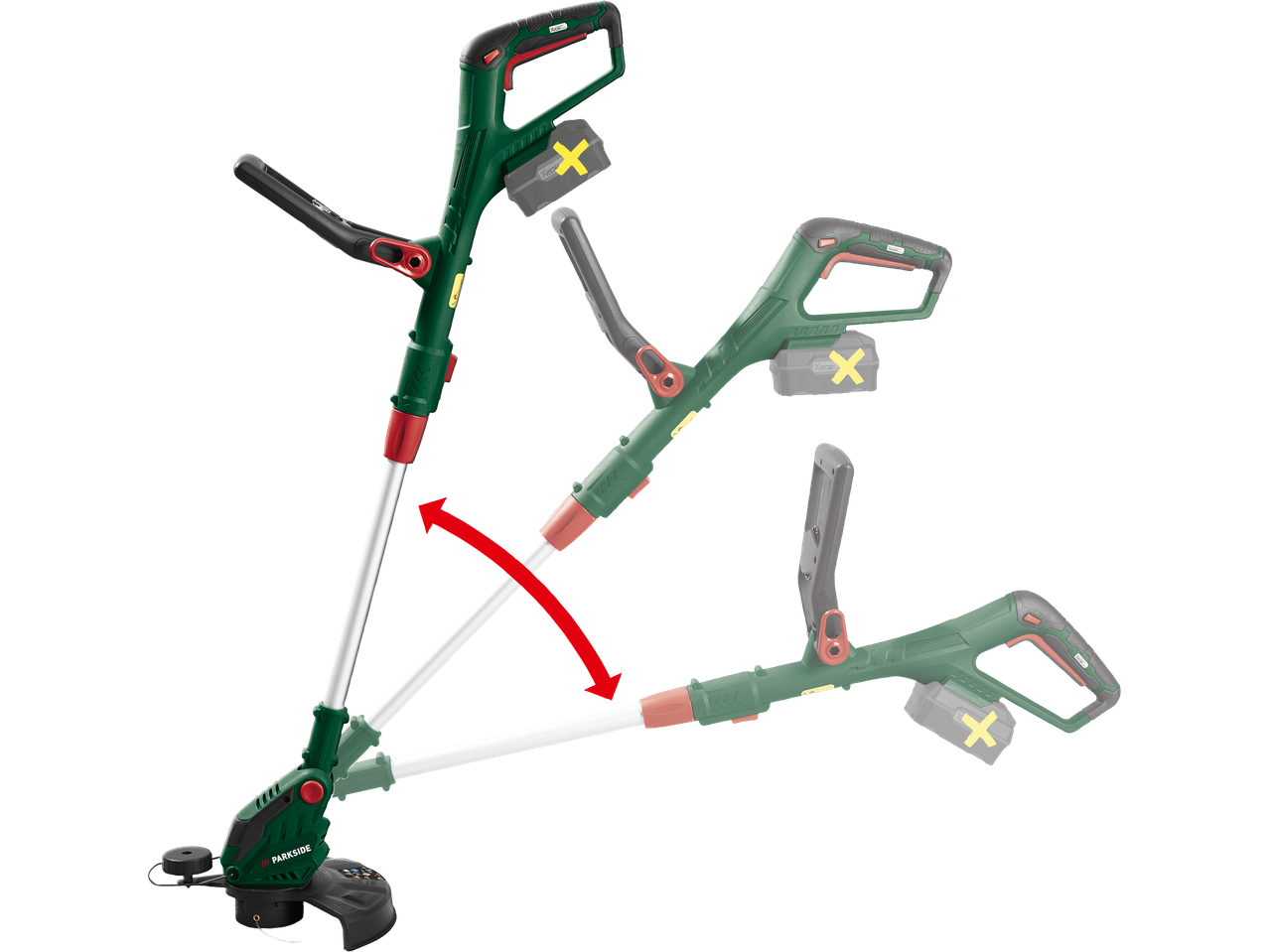 'Parkside' gyvatvorės žirklės su reguliuojamu rankena 15° ir 75° kampu.