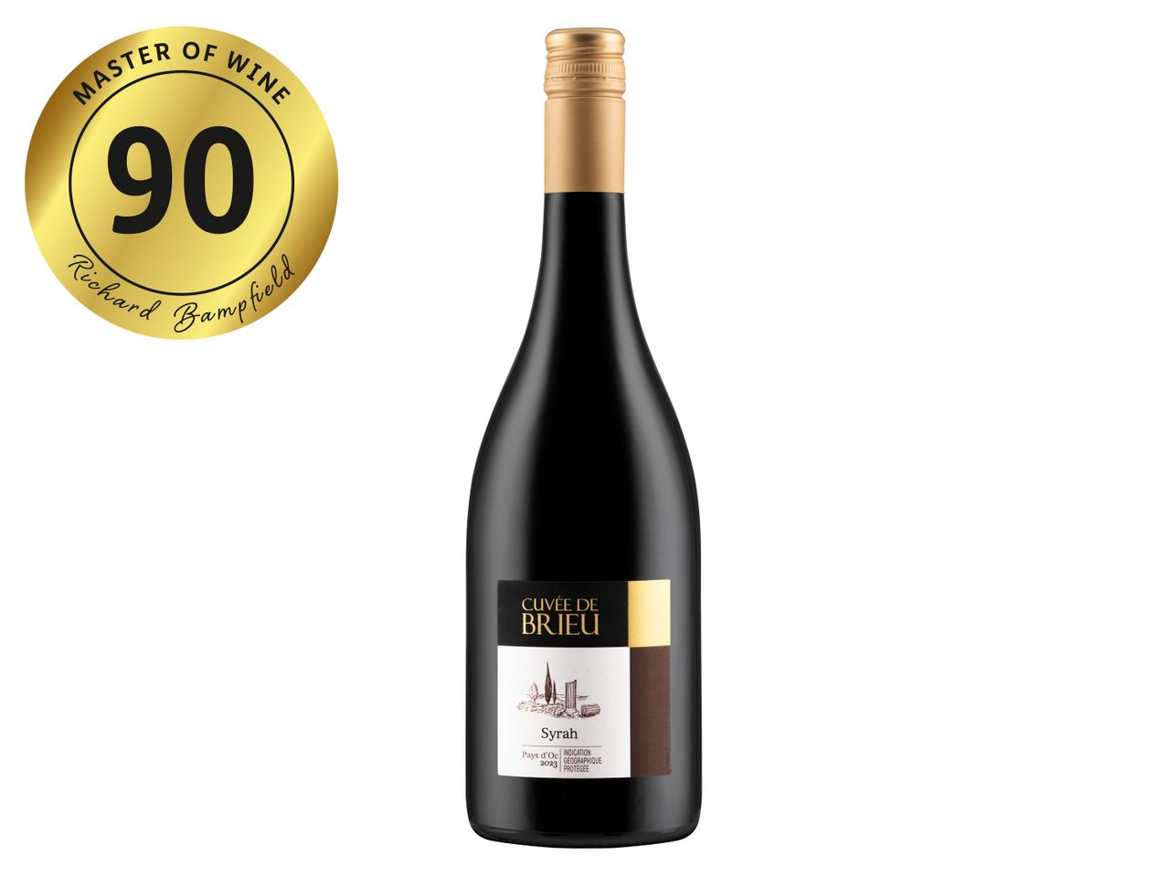Cuvée de Brieu Syrah wine, 90 points from Richard Bamfield.