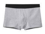 Grey men's boxer briefs with a black elastic waistband.