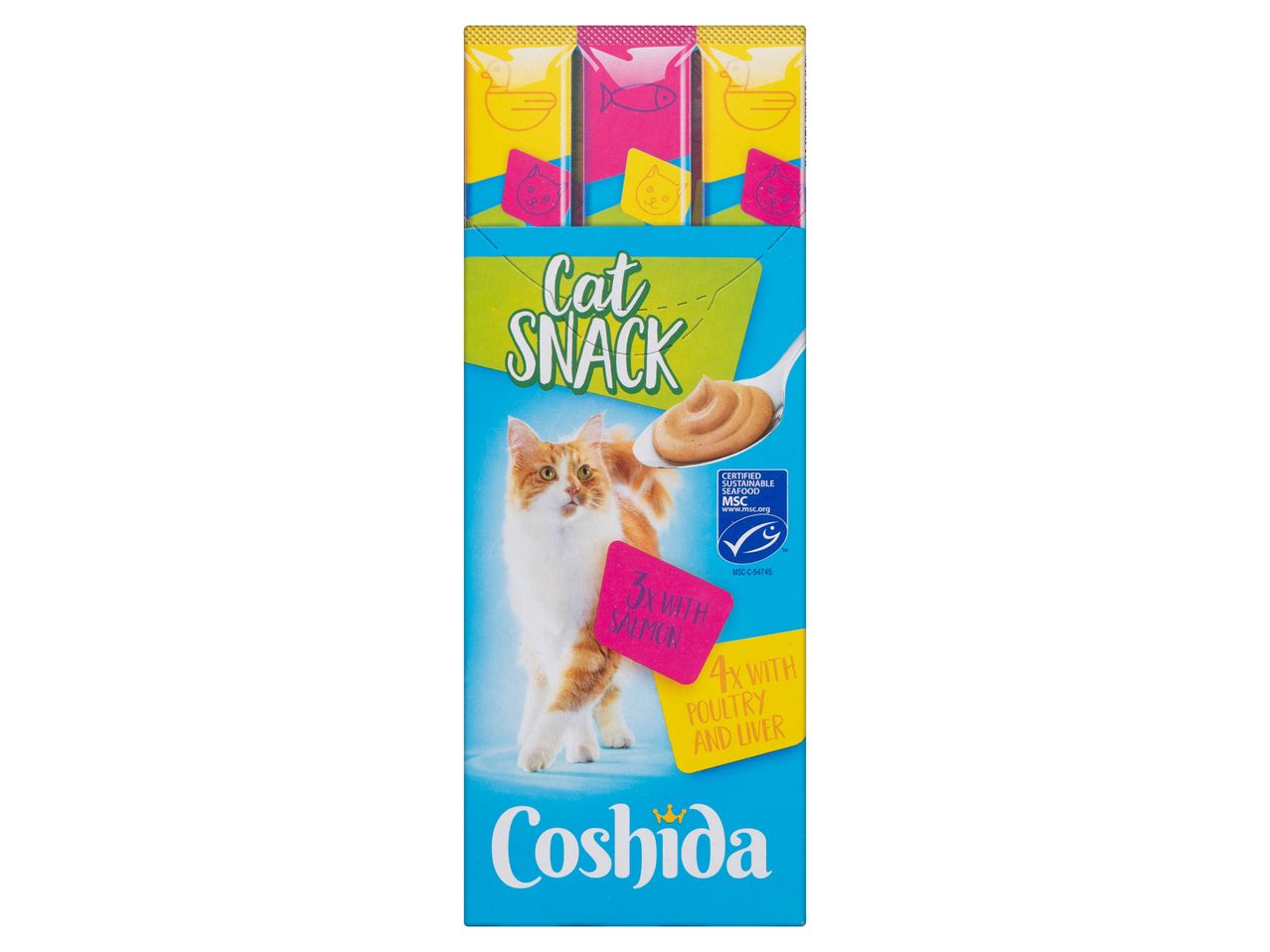 Coshida macskafalatok: 3x lazac, 4x baromfi & máj.