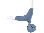 Rodízio de plástico azul com travão num suporte de tubo branco da LIVARNO.