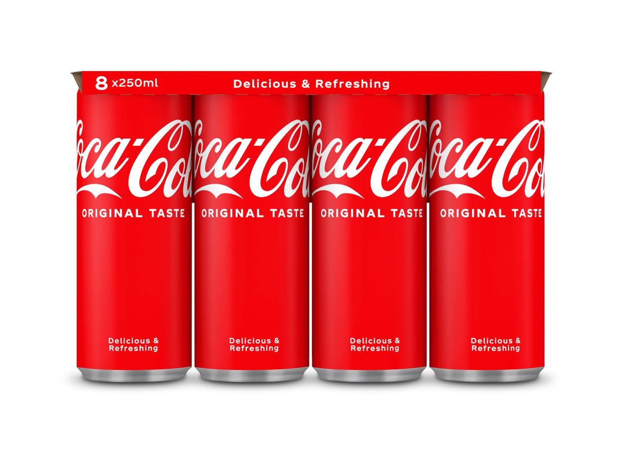 Coca-Cola: 8 blikjes van 250ml.