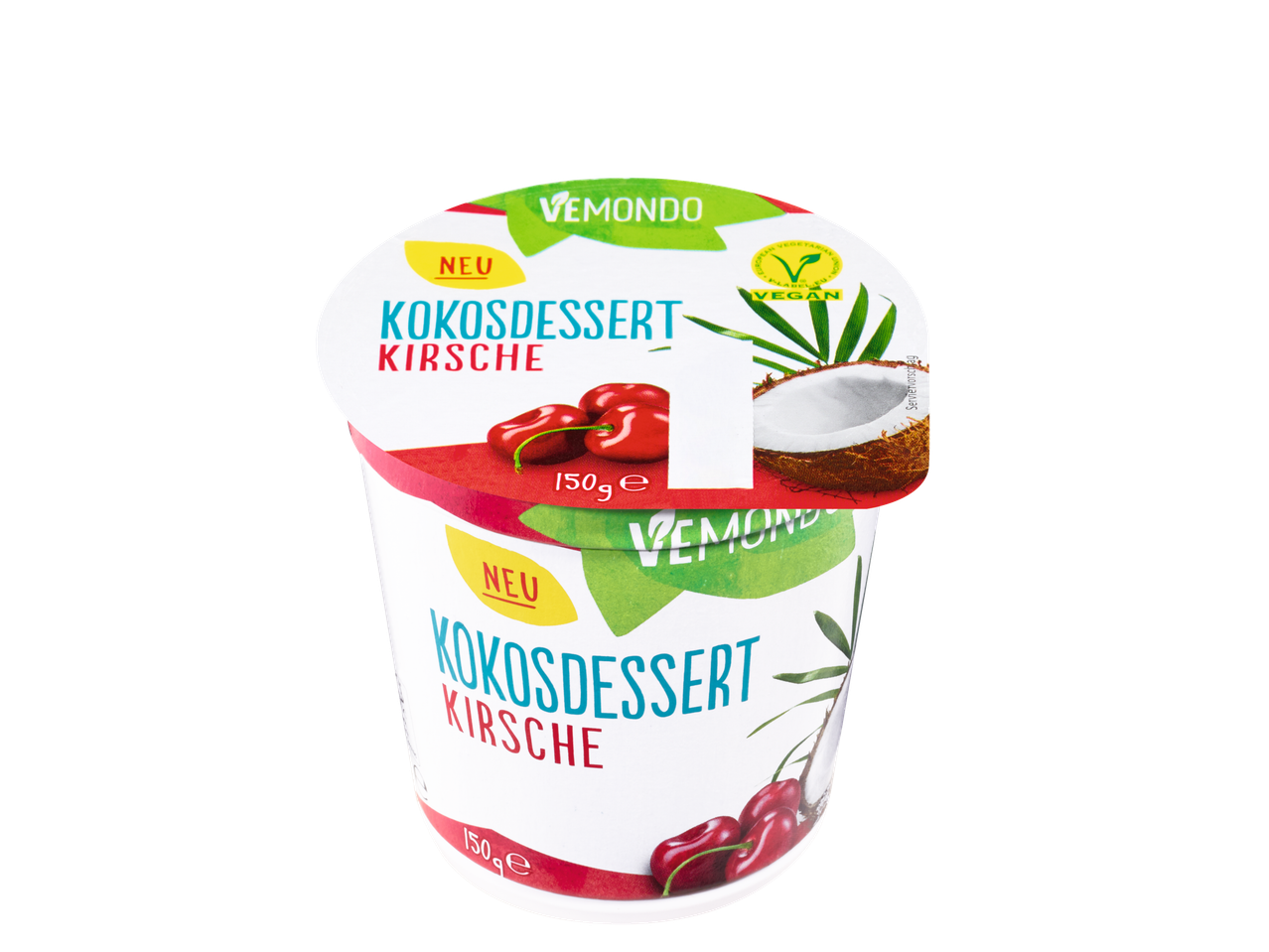 Vemondo Kokosdessert Kirsche: veganes Dessert im 150g Becher.