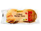 Tastino 4 Maxi Burger Buns, extra groot en voorgesneden, met Nutri-Score C.