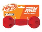 Nerf Dog Squeak dumbbell dog toy in red.