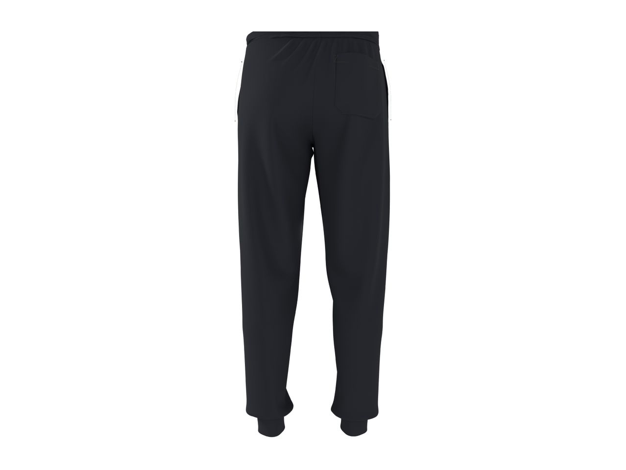 Back view of black men's sweatpants with a pocket