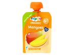Hipp Organic Mangoes baby food pouch for 6+ months.