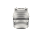 Crop top canelado Esmara às riscas pretas e brancas.