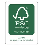 FSC certifikat N001585: oznaka odgovornog šumarstva.