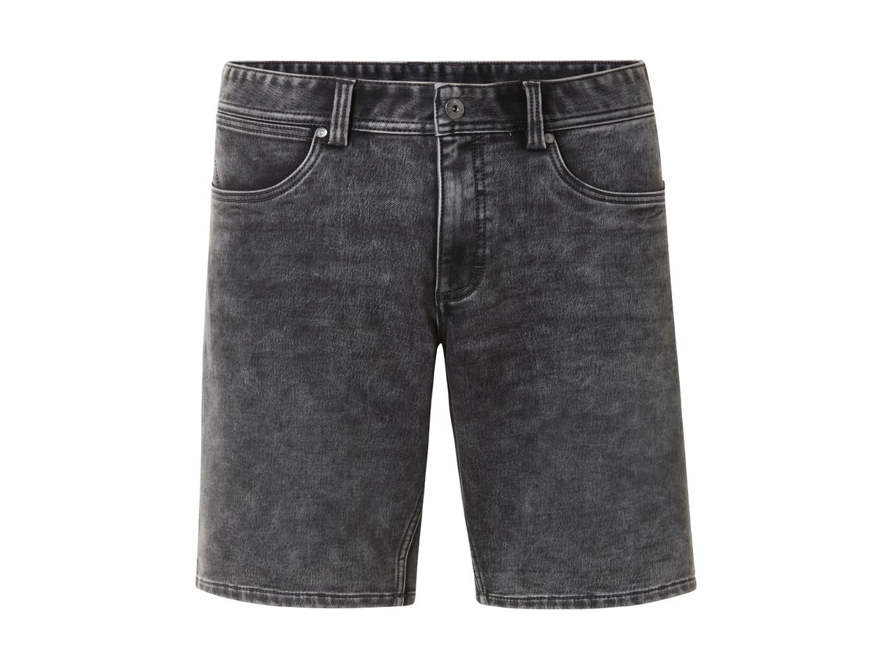Mørkegrå denim shorts.