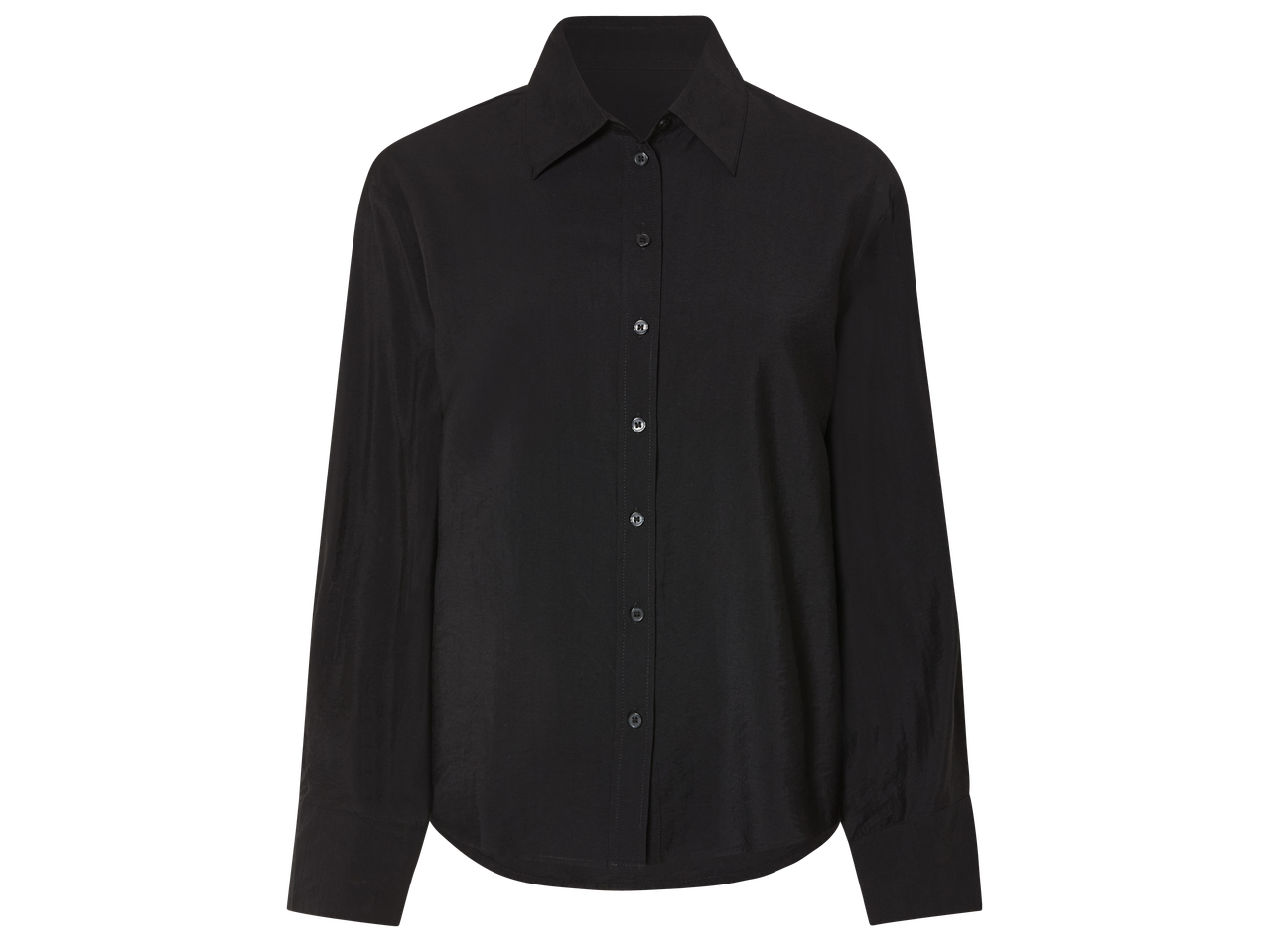 Черна риза с дълъг ръкав и копчета