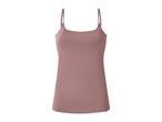A plain mauve camisole with thin straps, made from a soft, stretchy fabric.