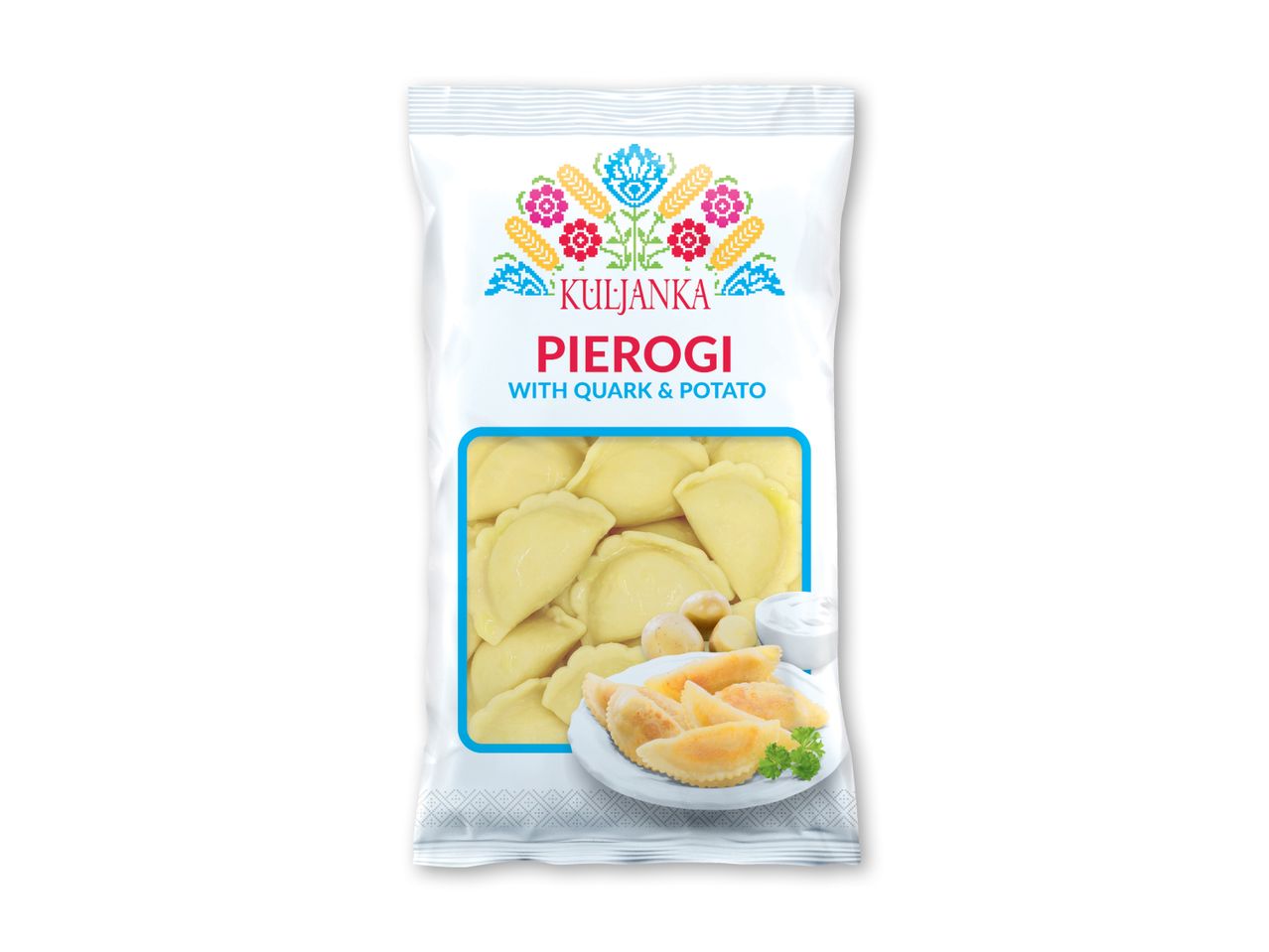 Kolivka pierogi, en pakke med ufyldte pierogi.