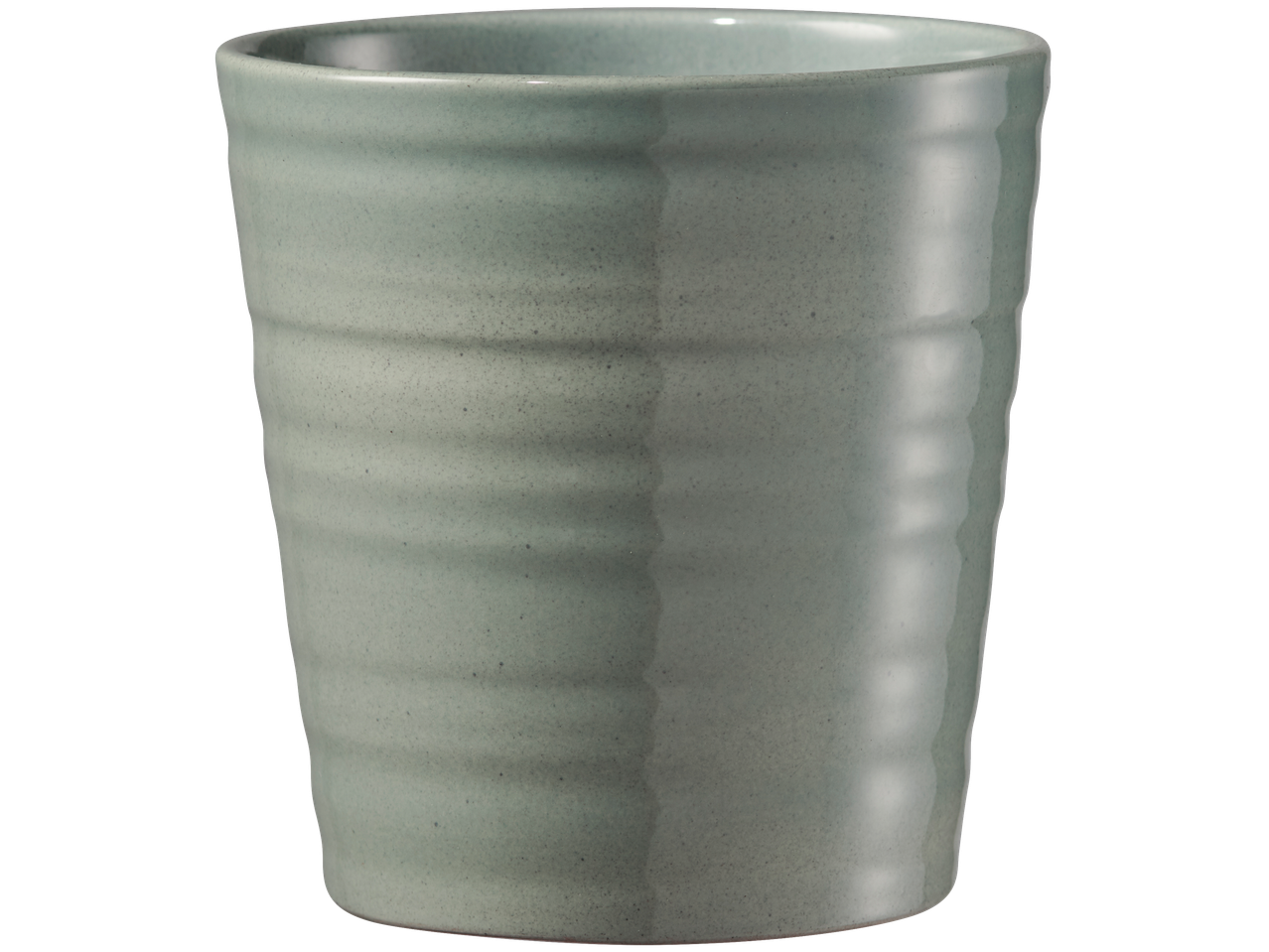 Light green ceramic mug.