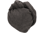 Turbante de cabelo Livarno Haarturban com botão, cinzento escuro, de felpo