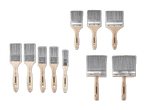 Eine Auswahl an Parkside-Pinsel in verschiedenen Größen, darunter Flachpinsel und breite Pinsel.