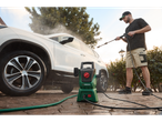 Car washing with Parkside pressure washer.
